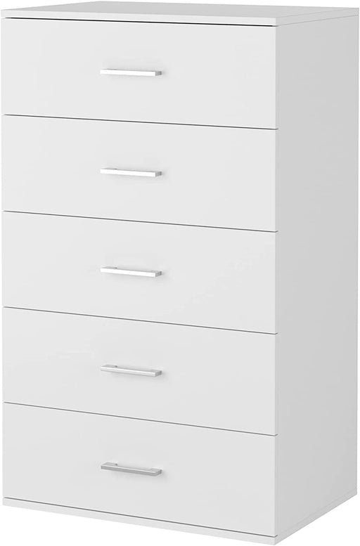 White 5-Drawer Freestanding Storage Cabinet