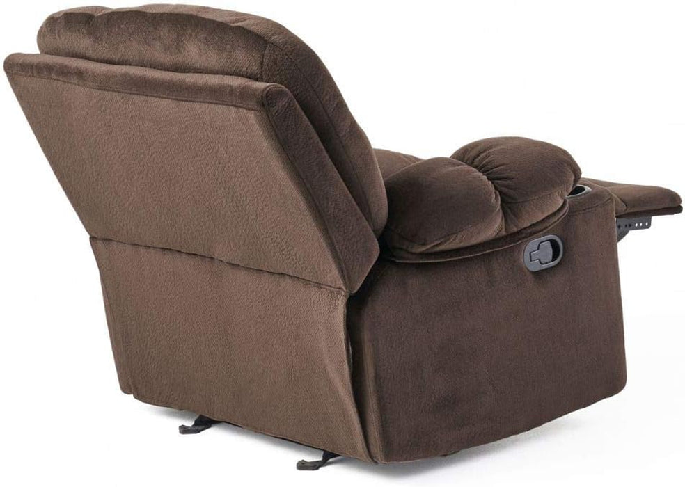 Chocolate Fabric Gliding Recliner Chair