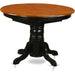 Wooden Oval Kitchen Table with Black Finish, Cherry Top