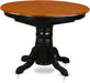 Wooden Oval Kitchen Table with Black Finish, Cherry Top