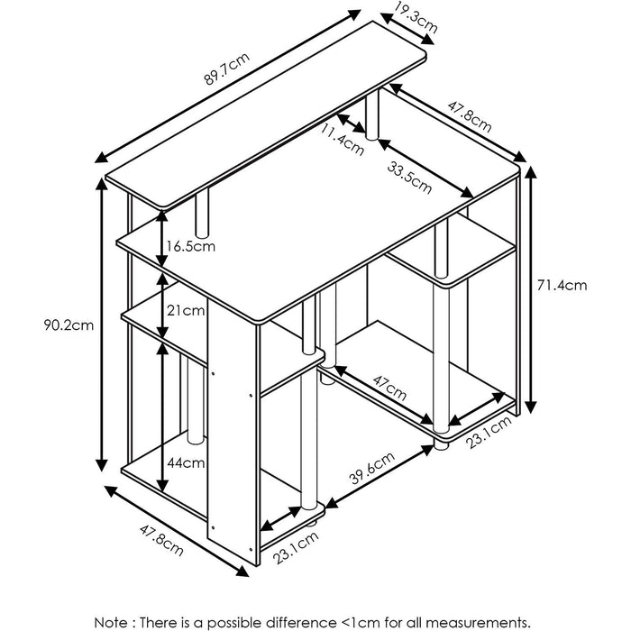 Simple Writing Desk in Walnut/Black Design