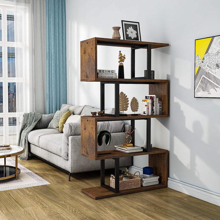 5-Tier S-Shaped Bookshelf for Home Office