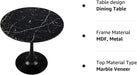 32 Inch round Dining Table with Faux Marble Top, Black