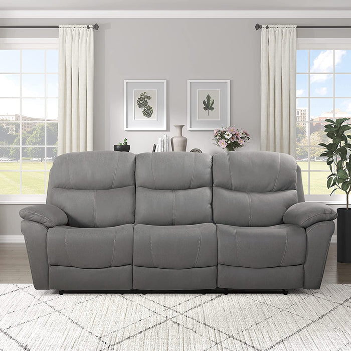 Lapointe Wall-Hugger Manual Double Reclining Sofa, Tan