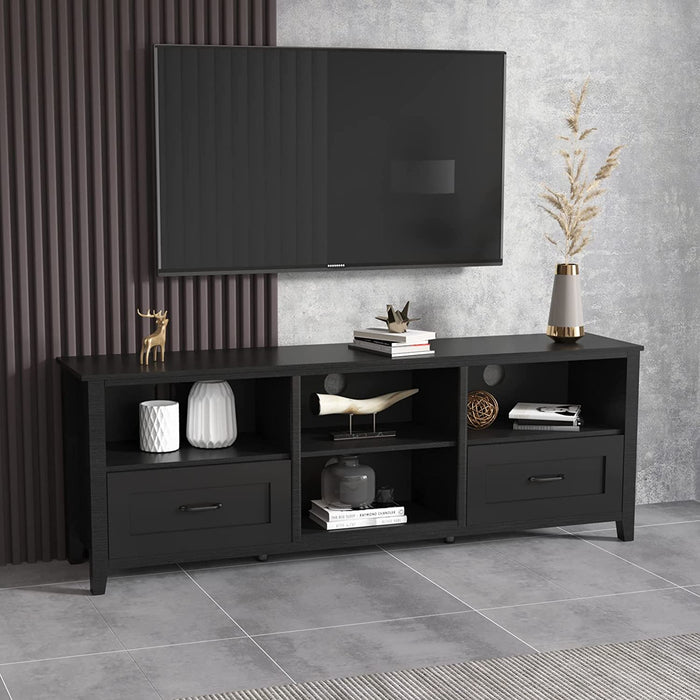 Wooden TV Stand with Storage for Large Tvs