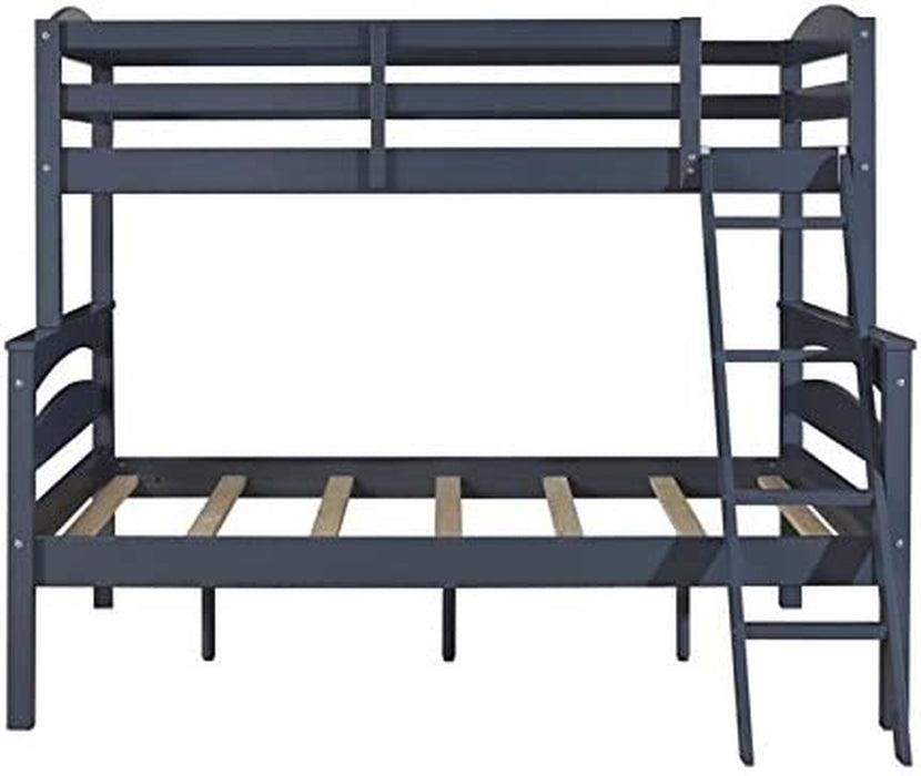 Solid Wood Twin over Full Bunk Bed, Graphite