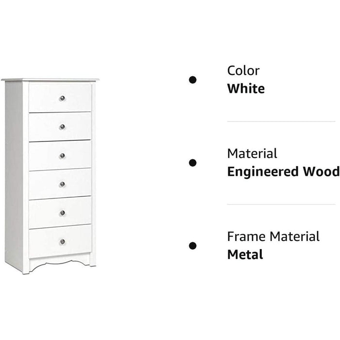Monterey 6 Drawer Tall Chest for Bedroom