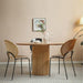 White Solid Wood Circular Tabletop Dining Table