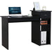 Black Wooden Computer Desk with Storage and Stand