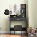 Black Makeup Vanity Table with Lighted Mirror