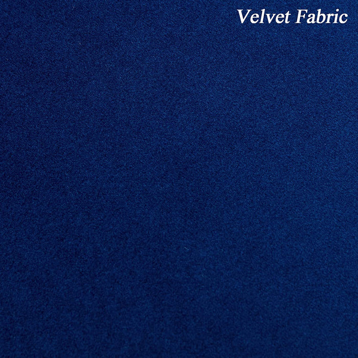 Rattan Counter Stools W/ Back, Blue Velvet Upholstery