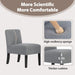 Modern Grey Armless Accent Chair with Cushion
