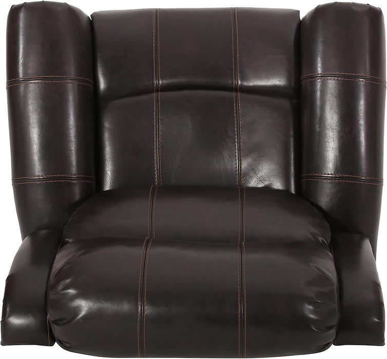 Brown Bonded Leather Gliding Recliner