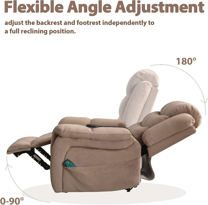 Camel Dual Motor Power Lift Recliner with Massage & Heat