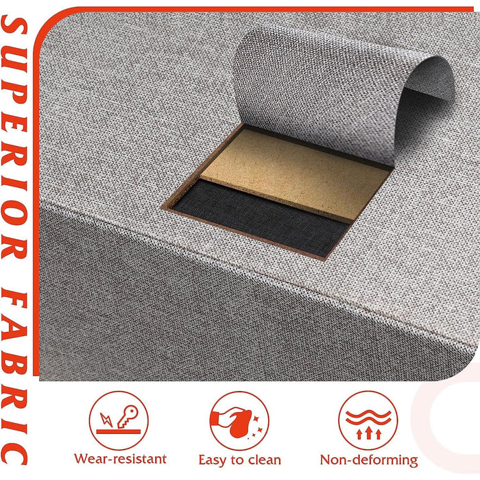 Fabric Storage Tower with 8 Drawers, Light Grey