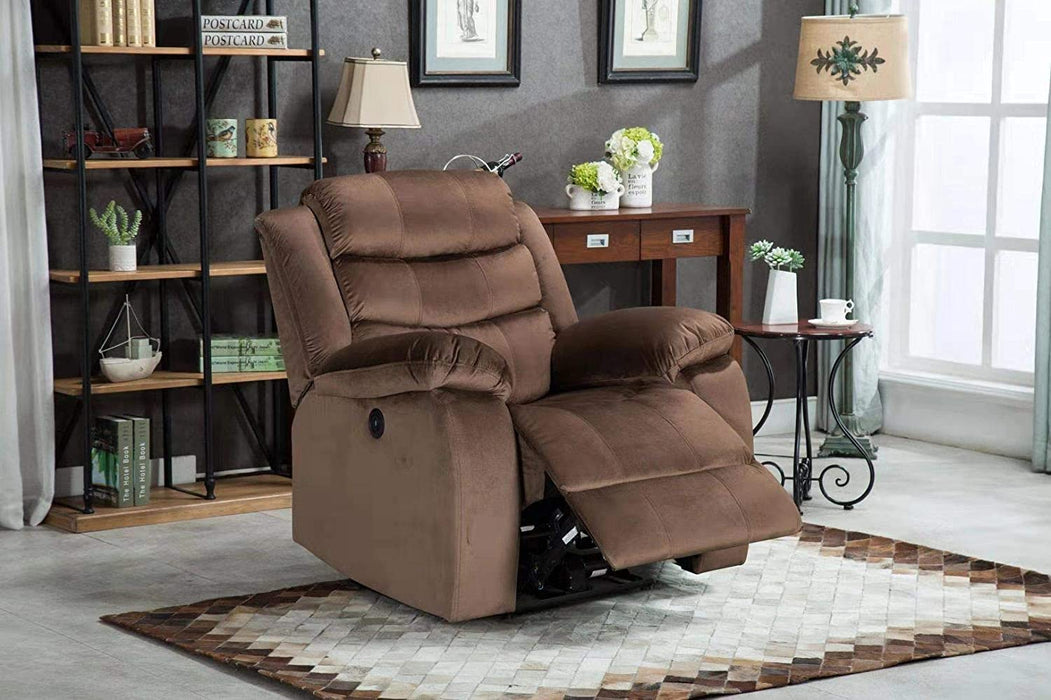 Power USB Port Electric Recliner Chair, Brown