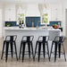 Industrial Matte Black Counter Stools with Back (Set/4)