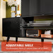 Rustic Black TV Console with Storage Cabinets