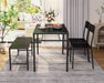Kitchen Table and 2 Chairs with Bench, Black