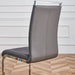 Grey Faux Leather Padded High Back Dining Chairs Set of 4