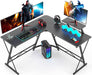 Carbon Fiber L-Shaped Gaming Desk with Laptop Stand