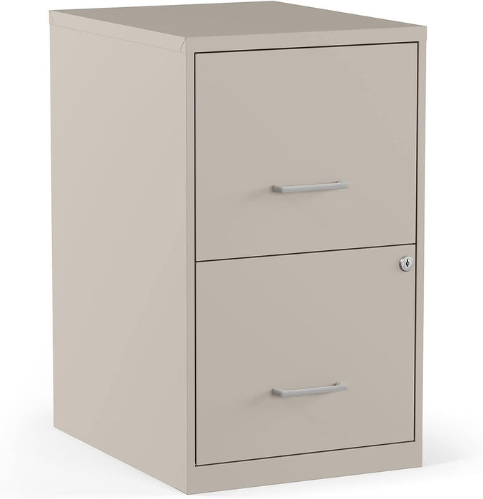 Locking 2-Drawer File Cabinet in Putty/Beige