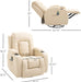 Luxury Faux Leather Massage Recliner Chair W/Heating & Vibrating, Cream White