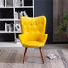 Yellow Velvet Tufted Accent Chair - Compact Size