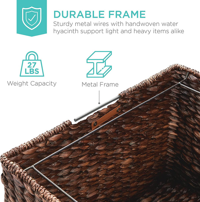 Portable Woven Filing Cabinet with Locking Wheels