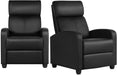 Leather Recliner Sofa Modern Chaise Couch Black