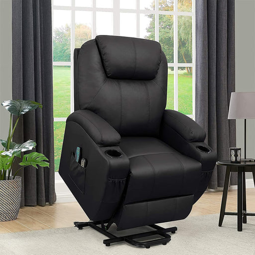 Light Black Power Lift Recliner with Heat & Massage