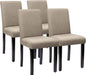 Urban Style Fabric Upholstered Kitchen Chairs (Set of 4, Beige)
