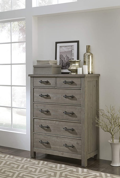 Rustic Gray Austin Solid Wood 6-Drawer Chest