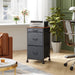 Rustic Brown Mobile File Cabinet with 3 Drawers