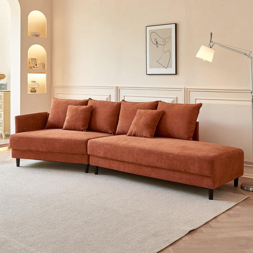 Cozy Orange Corner Sectional Couch