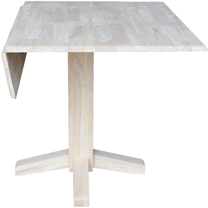 Square Dual Drop Leaf Dining Table in Unfinished Wood