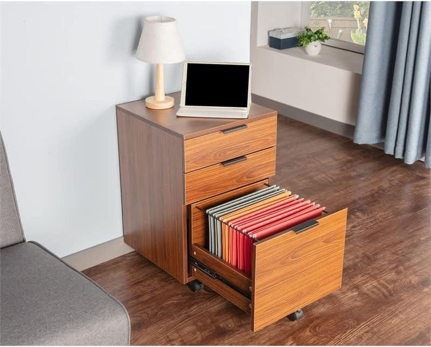 Portable Locking Wood File Cabinet for Home Office