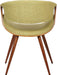 Green Fabric Butterfly Dining Chair, Walnut Finish