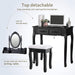 Oval Mirror Makeup Table with Drawer Storage