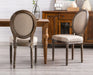 Kmax Farmhouse Dining Chairs, Tufted, Set of 8, Beige