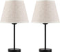 Small Bedside Table Lamps Set of 2, Fabric Shade