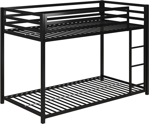 Full over Full Bunk Bed, Silver Metal