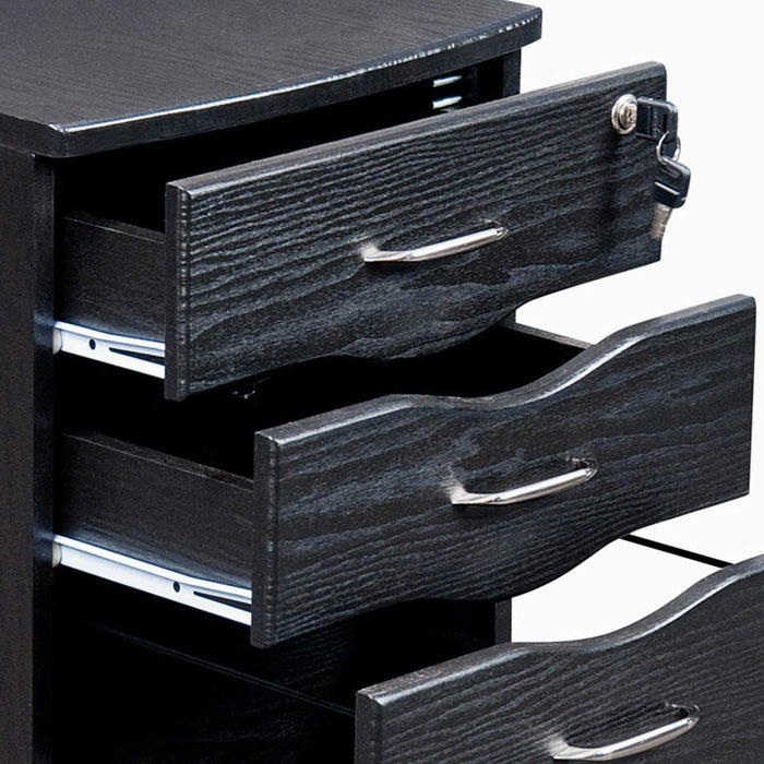 Espresso Rolling Storage and File Cabinet