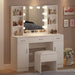 White Vanity Set with Drawers and Cabinets