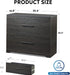 Charcoal Black Wood File Cabinet with Anti-Tilt Mechanism