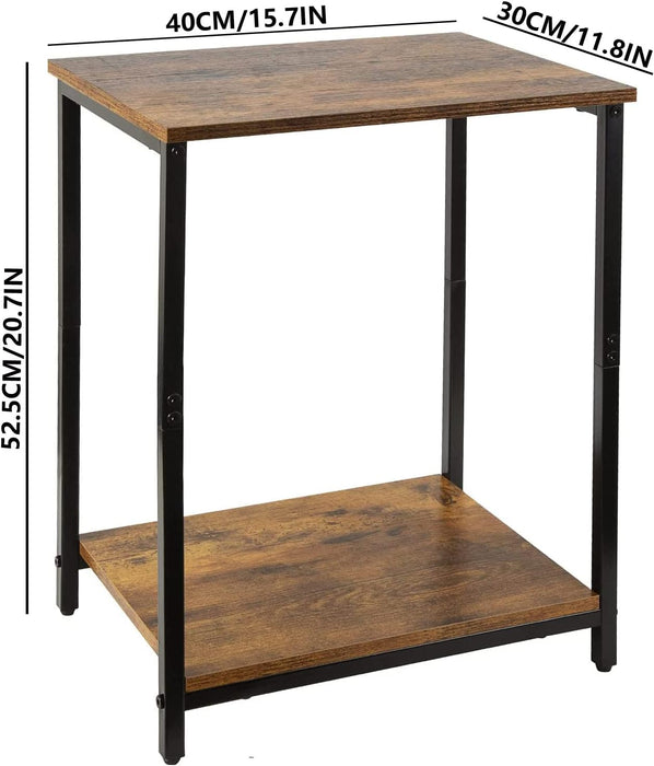Modern Skinny End Table with 2 Tier Shelf