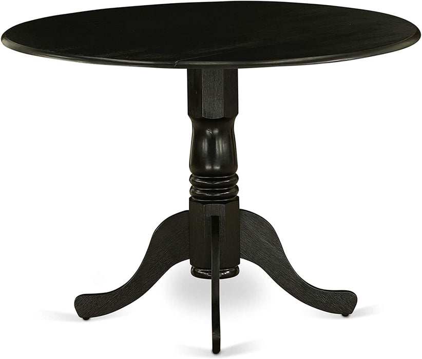 Wood Dining Room Table with round Tabletop, Black Finish