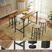 Rustic Brown Counter Height Bar Table Set