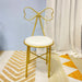 Bow Vanity Chair Set, Princess Makeup Stool (White)