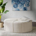 Cream Ferris Coffee Table Ottoman with Button Tufting